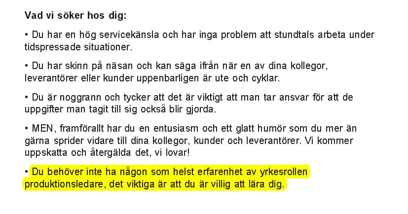 platsannons från stor reklambyrå