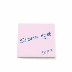 Block "Starta eget" med självhäftande "häftisar".