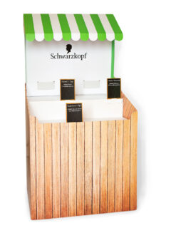 palldisplay utformad som ett "kampanjtorg" i miniatyr. "Schwarzkopf"