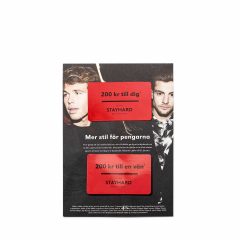 Två värdekort applicerade på en bärare "Stayhard".