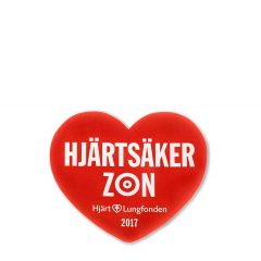 Hjärtformad dekal "Hjärt/Lungfonden".