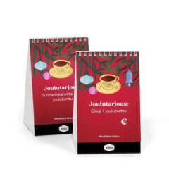 "Bordsryttare" med wire-o och ett par olika ark som man kan bläddra mellan.