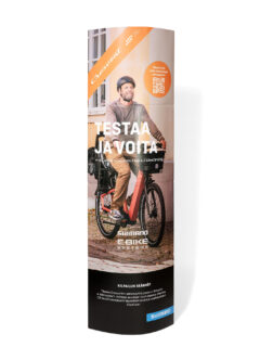 Popup "Crescent" i fullstorlek att ställas på golvet. Den viks på 4 delar, med gummibandsmekanism och matt skyddslack.