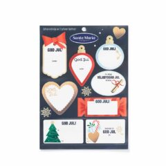 Juletiketter på ark "Santa Maria".