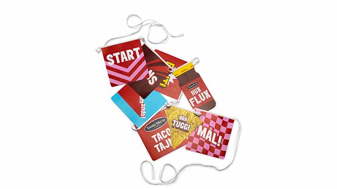 Flaggspel med olika form